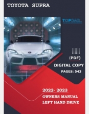 TOYOTA SUPRA 2022-2023 OWNERS MANUAL
